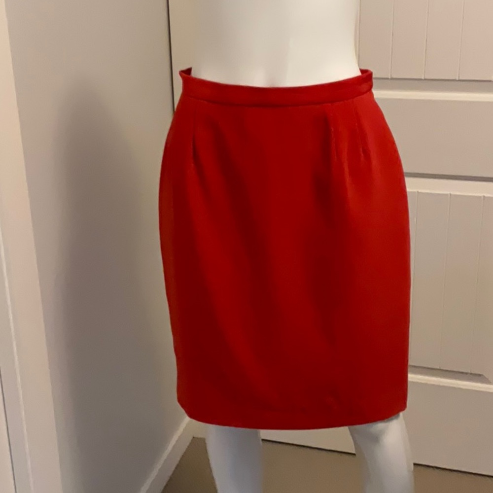 Herbe Folle Paris Vintage Women’s Wool Blend Red Pencil Skirt Size 4